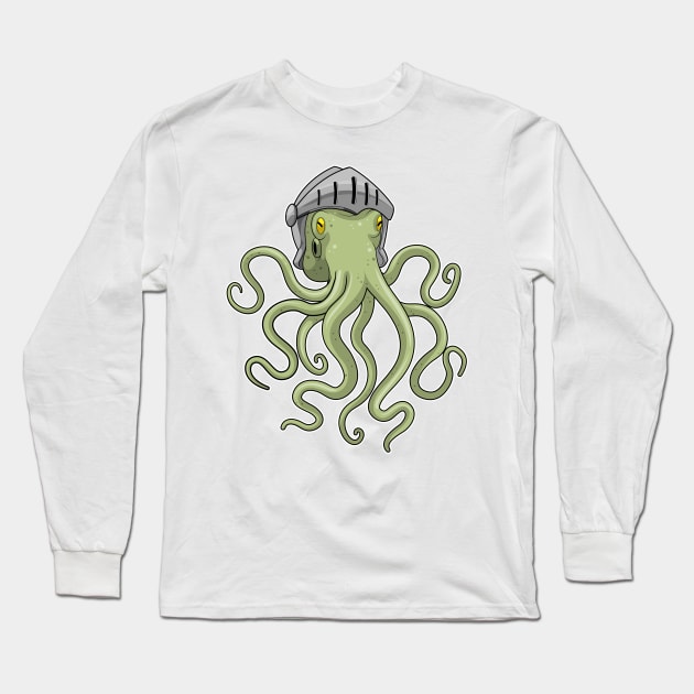 Octopus Knight Helmet Long Sleeve T-Shirt by Markus Schnabel